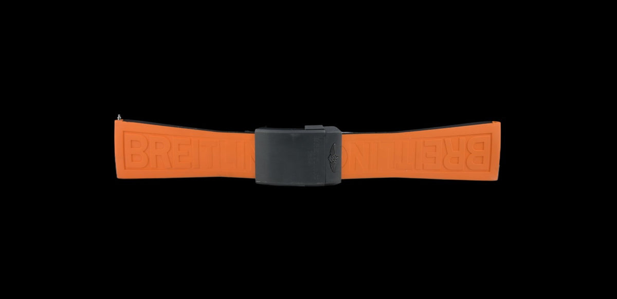 Breitling TwinPro Orange Rubber 26mm Strap 234S + DLC Titanium Push Clasp2
