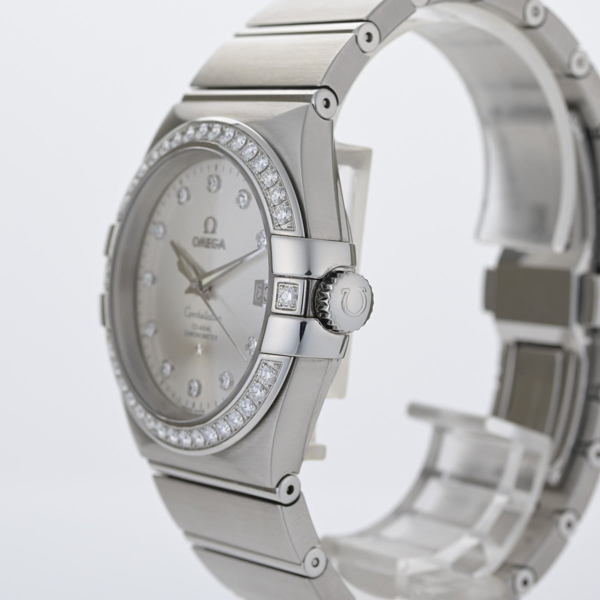 OMEGA Constellation 123.15.35.20.52.001 Silver Diamond Auto 35mm Watch + Box4