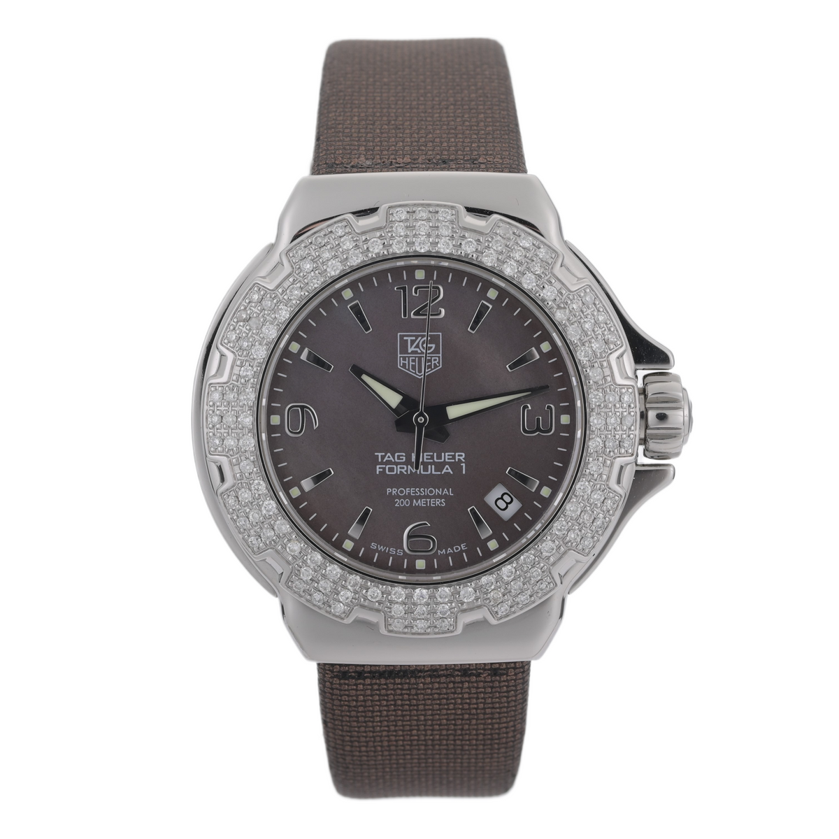 TAG Heuer Formula 1 Diamond WAC1217 Brown Mother of Pearl Dial 37mm Ladies Watch0