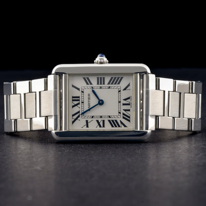 Cartier Tank Solo 3170 White Roman Dial 24x31mm Steel Quartz Watch4