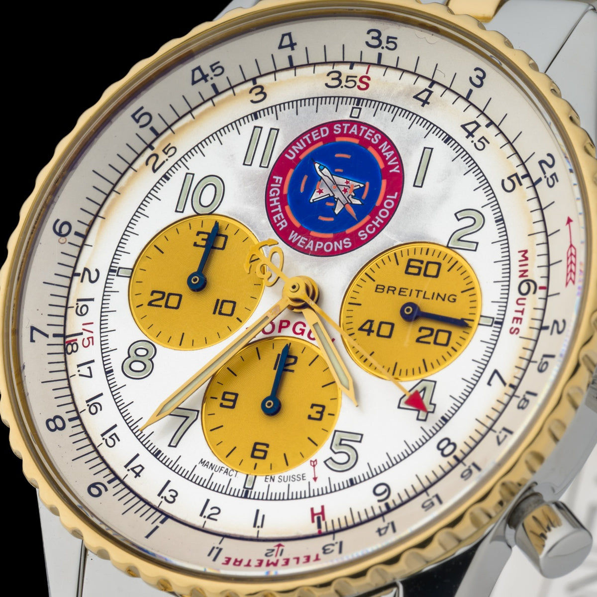 Breitling Navitimer 92 Topgun Limited Edition 18k Gold & Steel 38mm Men's Watch3