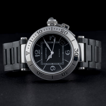 Cartier Pasha Seatimer 40mm Black Steel & Rubber Automatic Men's Watch4