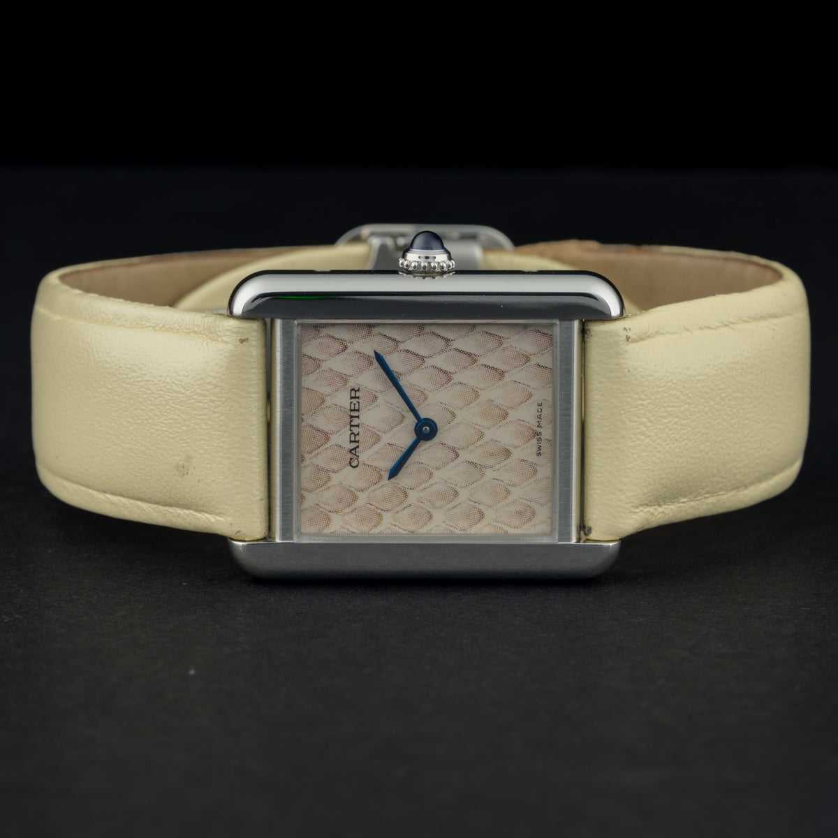 Cartier Tank Solo Python Edition 24x31mm Steel Ladies Watch + Pouch5