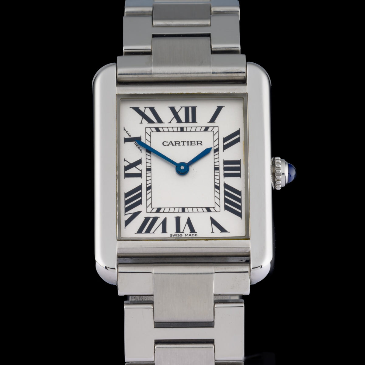 Cartier Tank Solo 3170 White Roman Dial 24x31mm Steel Quartz Watch0